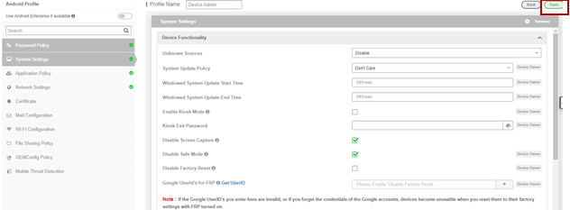 Zebra Android Device Enrollment for 42gears SureMDM as Device Admin (DA)