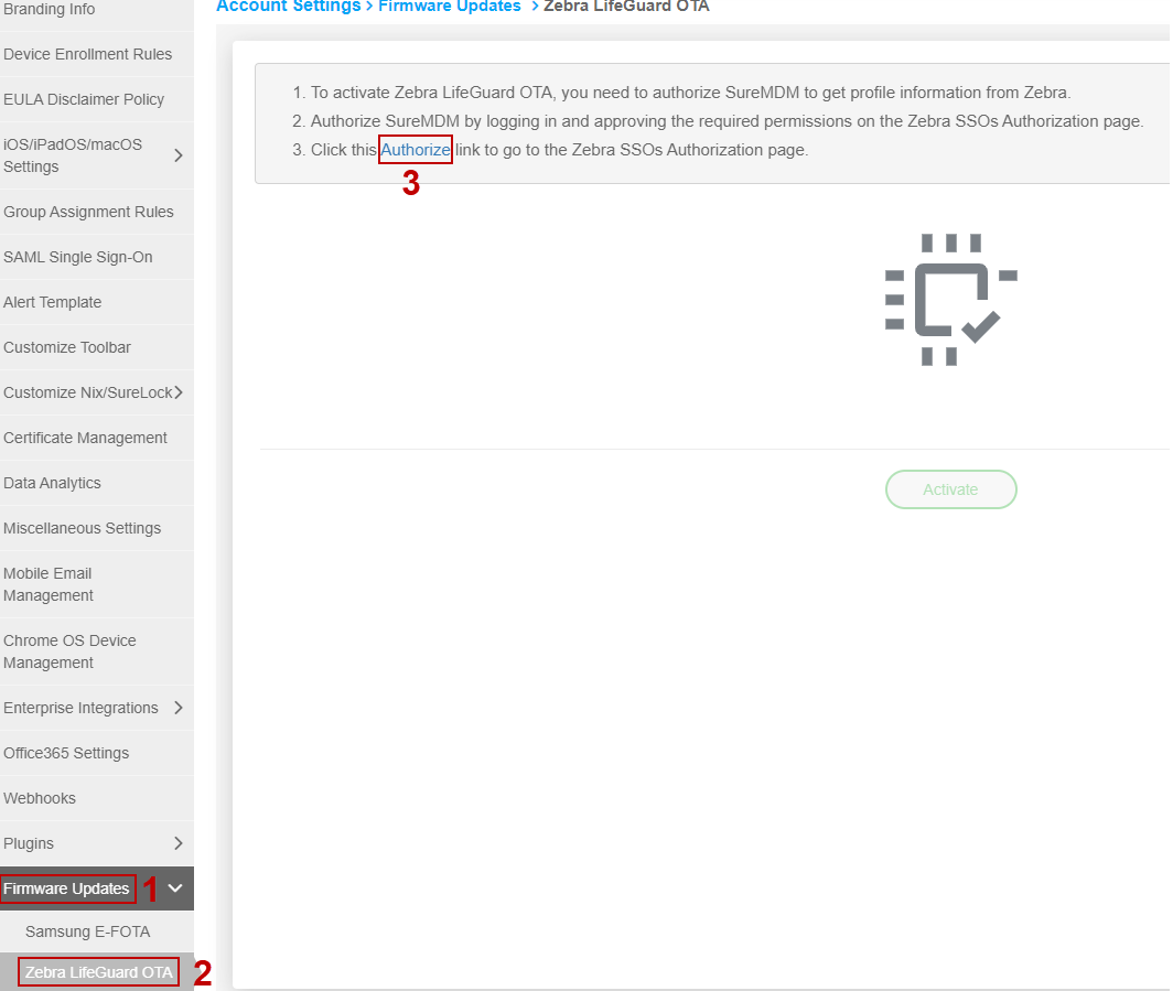 Implement Zebra Lifeguard OTA Update via SureMDM (42Gears)