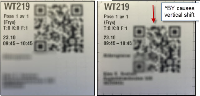 BY 命令参数导致二维码位置偏移