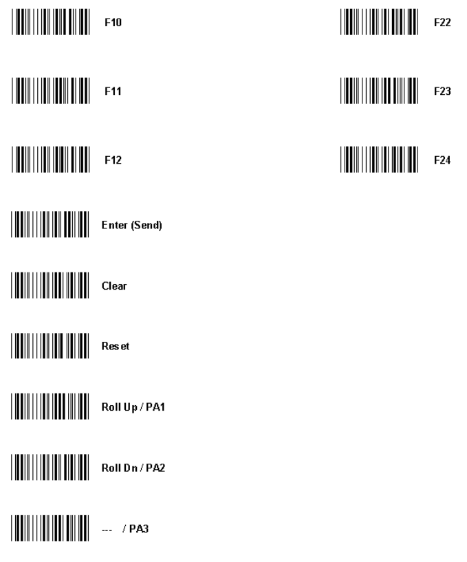 Function Key Barcodes for 5250 Emulation