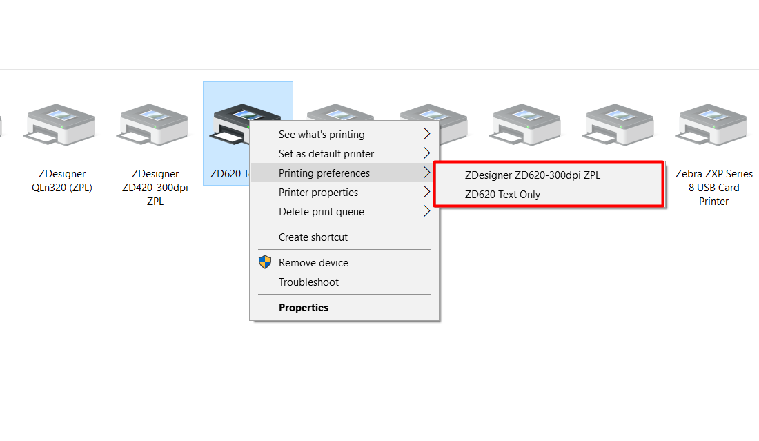 Print a ZPL file using the Generic Text Printer