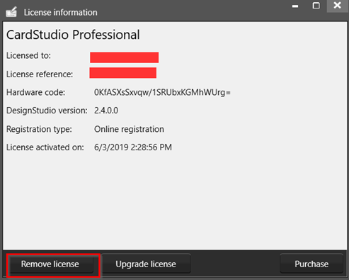Deactivating CardStudio 2.0 Software License