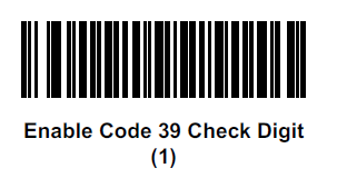 Transmitting the Code 39 Check Digit