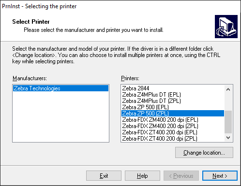 Zebra ZP505 (ZP500 Series) Printer Driver Information and Details