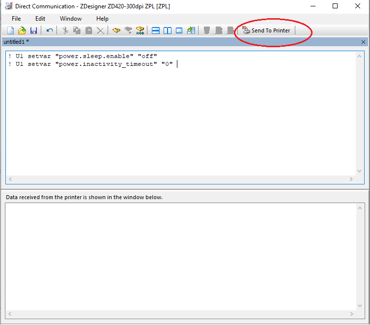 Disable sleep mode on Mobile Printers