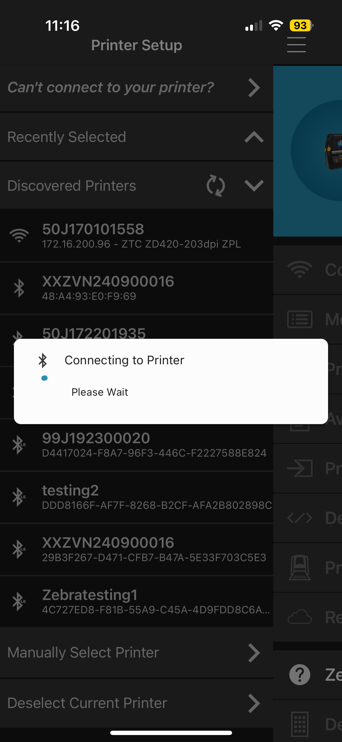 Настройка Bluetooth и печать тестовой этикетки с помощью приложения Zebra  Printer Setup Utility для устройств Android/iOS