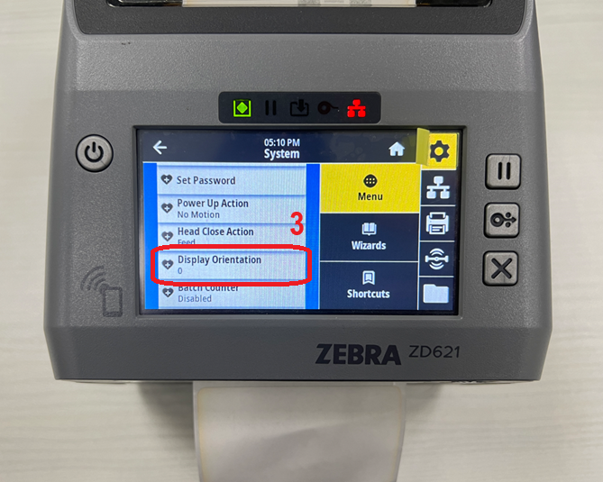 Changing The Display Orientation On A Color Touch Panel Printer