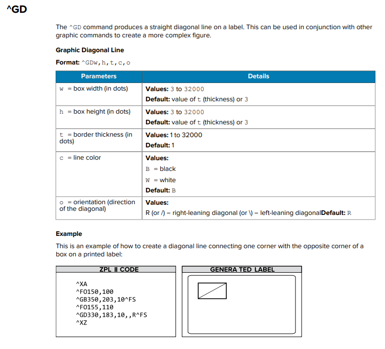 Adding Rectangle, Circle, Diagonal Line and Eclipse Shape Using ZPL