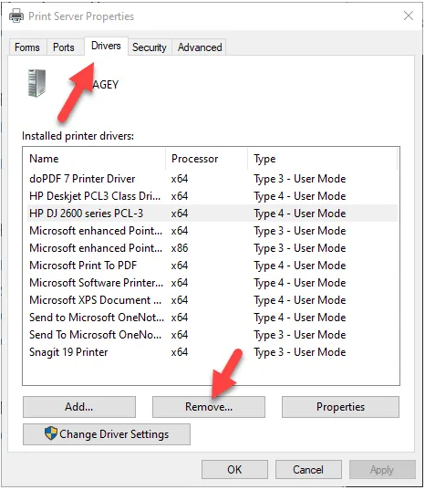 Removing Zebra Printer Driver Package Running Windows 10 Home