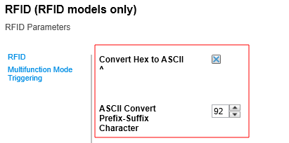 検索タグ DS9908R RFID HEX から ASCII への 123Scan による変換