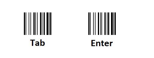 Barcodes with Enter or Tab Keys