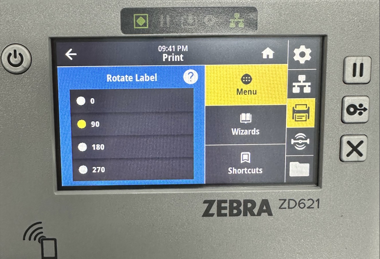 Changing the Label Orientation on the Link-OS 7.1 Printers LCD Panel