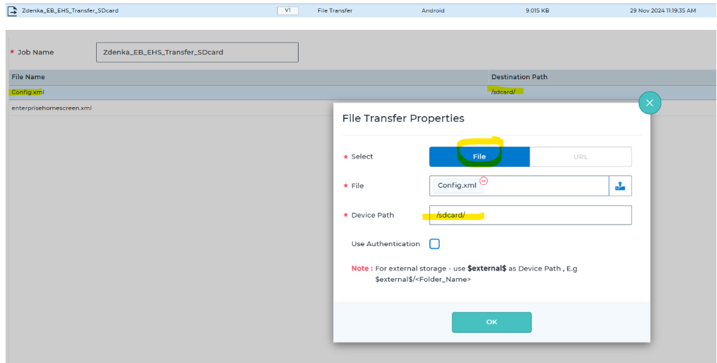 42Gears: Transfer Enterprise Browser Config.xml Reflecting the