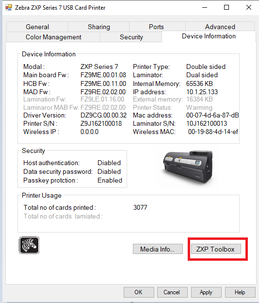 Calibrate Ribbon Sensor on a ZXP Series 7