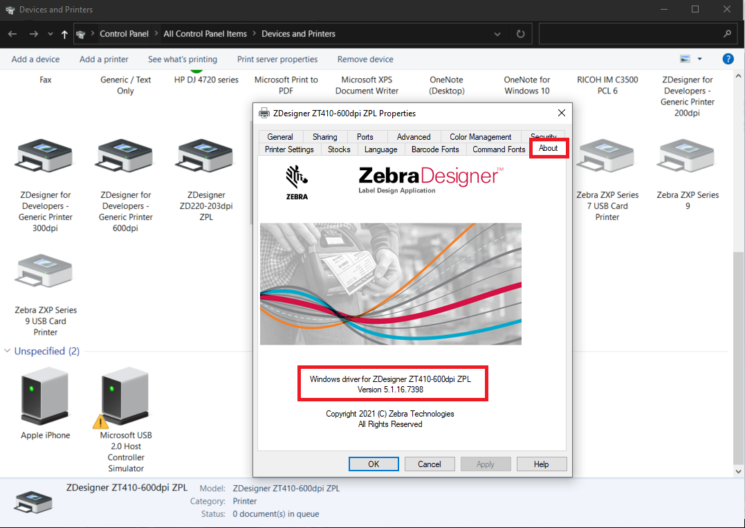 the Current Printer Driver Version