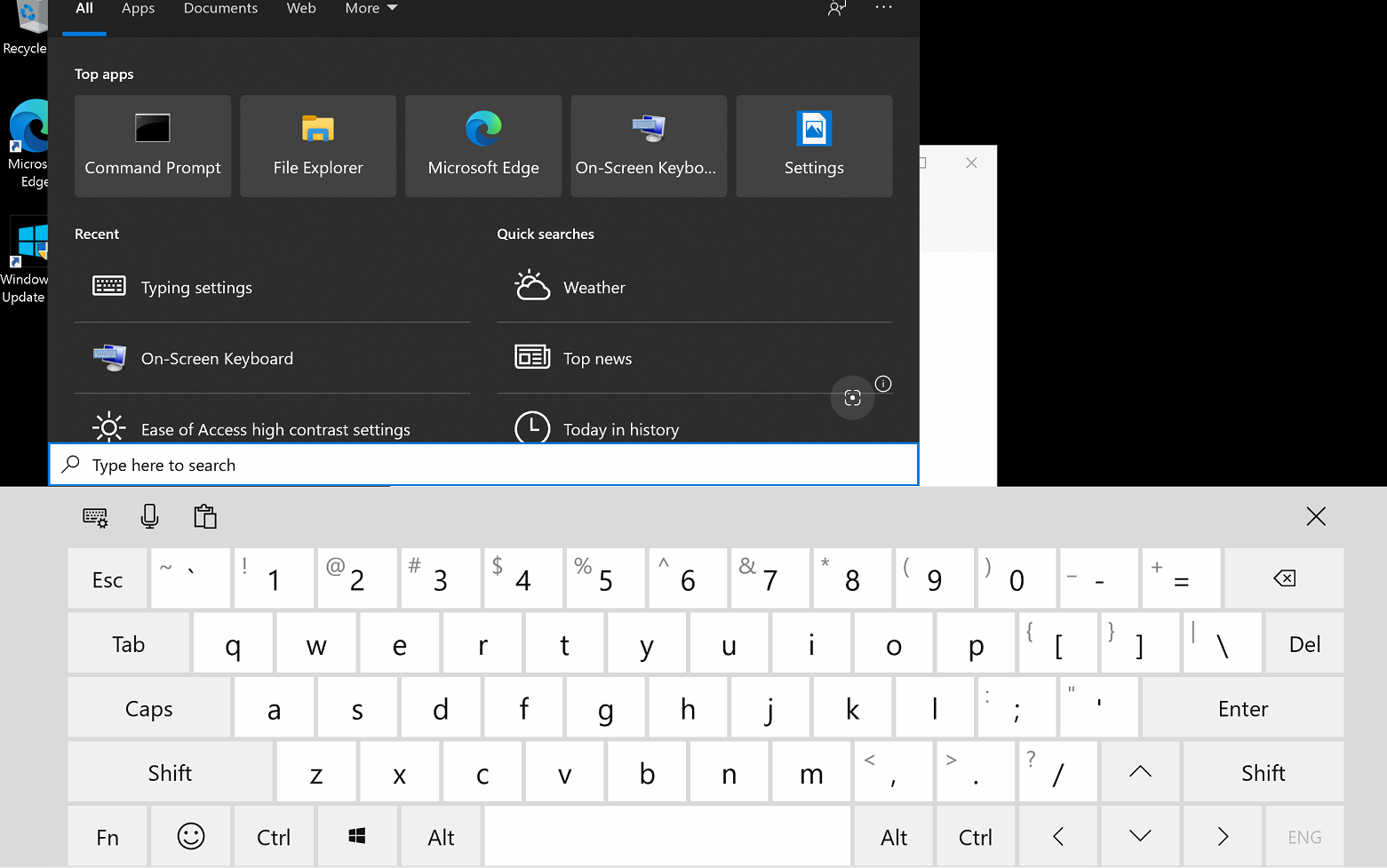 Виртуальная экранная сенсорная клавиатура Windows 10 не отображается в ...