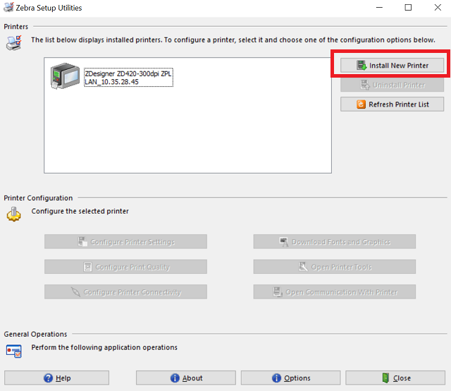 Installatie Zebra Status Monitor