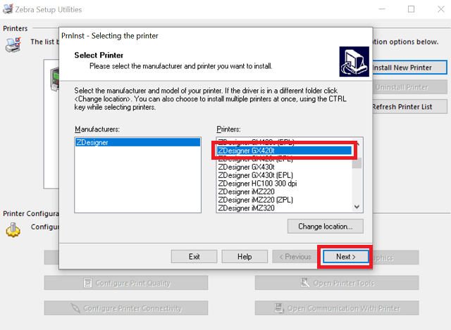 Zebraステータス モニタのインストール