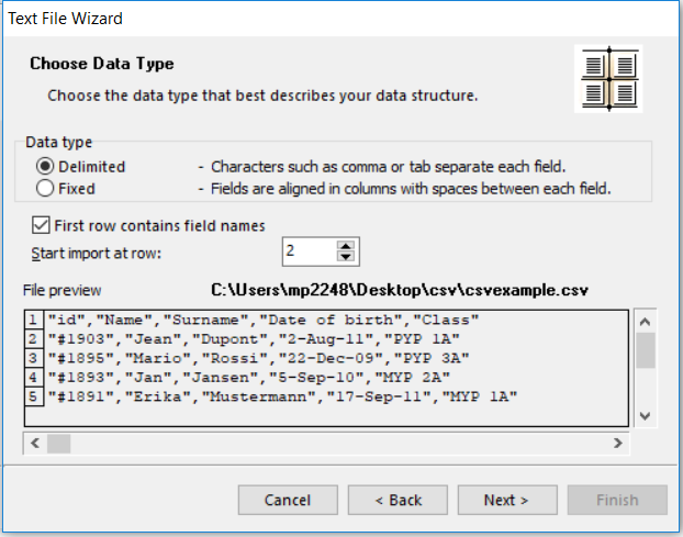 Verwenden einer Textdatei oder CSV-Datei als Datenbank mit ...
