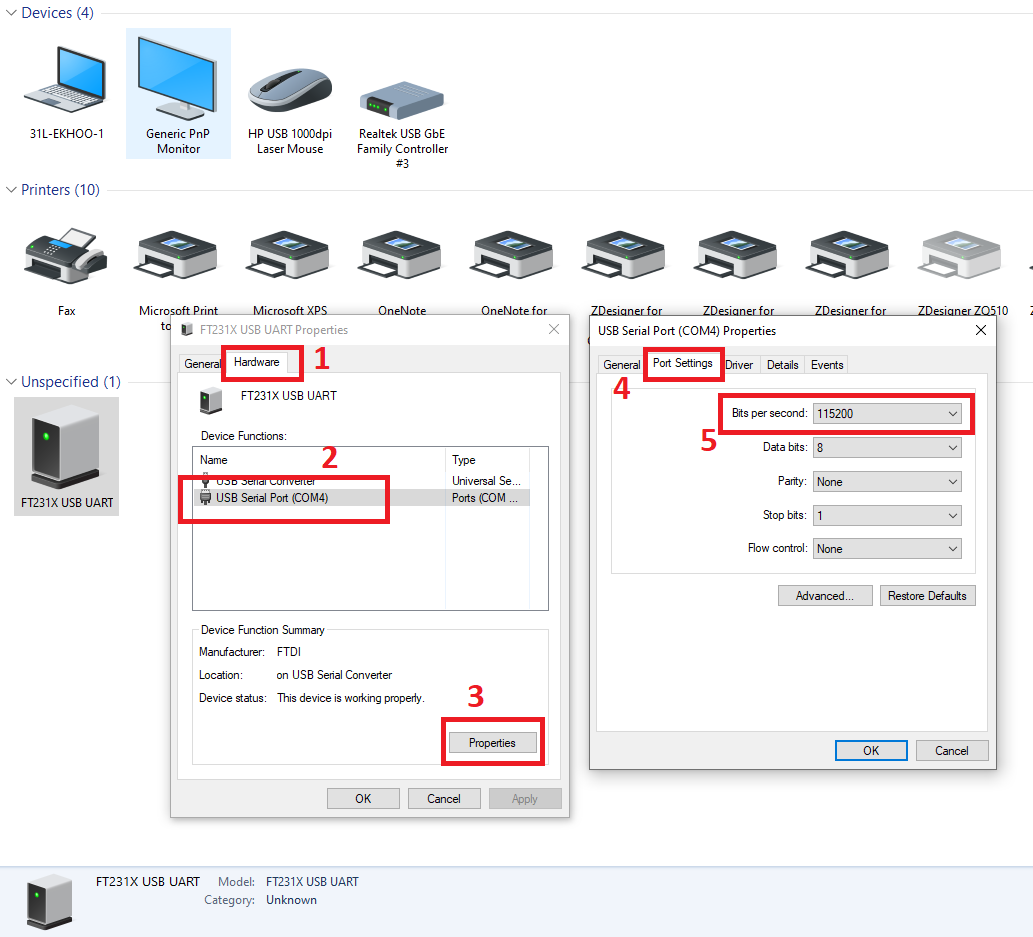 Setup ZQ5XX With Battery Eliminator Vehicle Cradle to Print from Windows OS