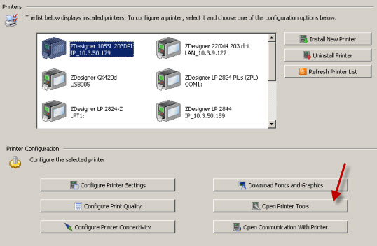 Using Printer Tools On The Zebra Setup Utilities 8991