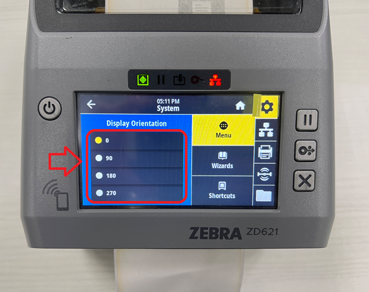 Changing The Display Orientation On A Color Touch Panel Printer