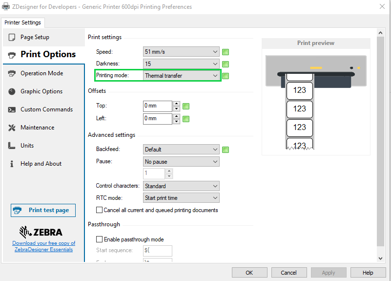 Zebra Zt410 Change Network Settings