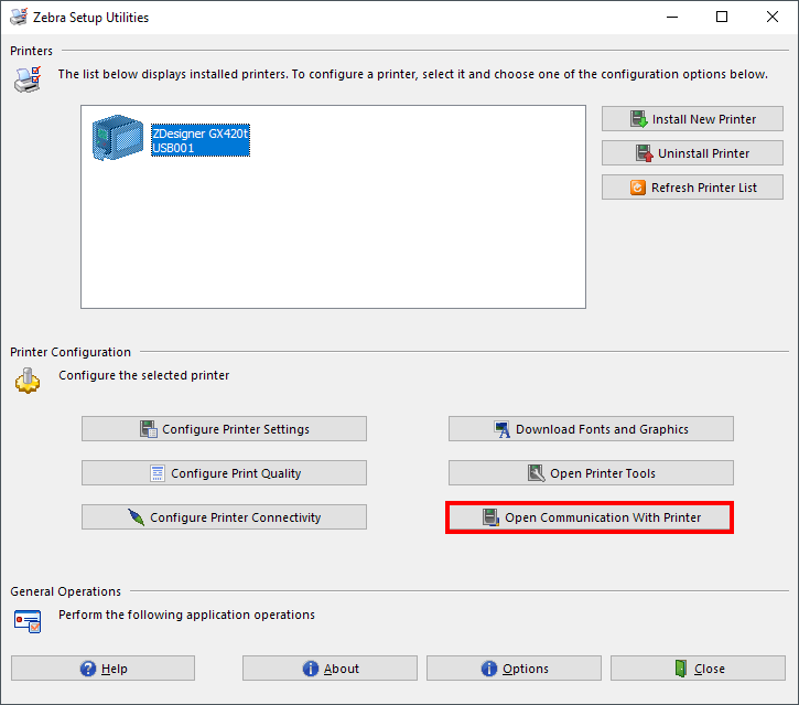 Removendo arquivos da memória da impressora com os utilitários de configuração Zebra