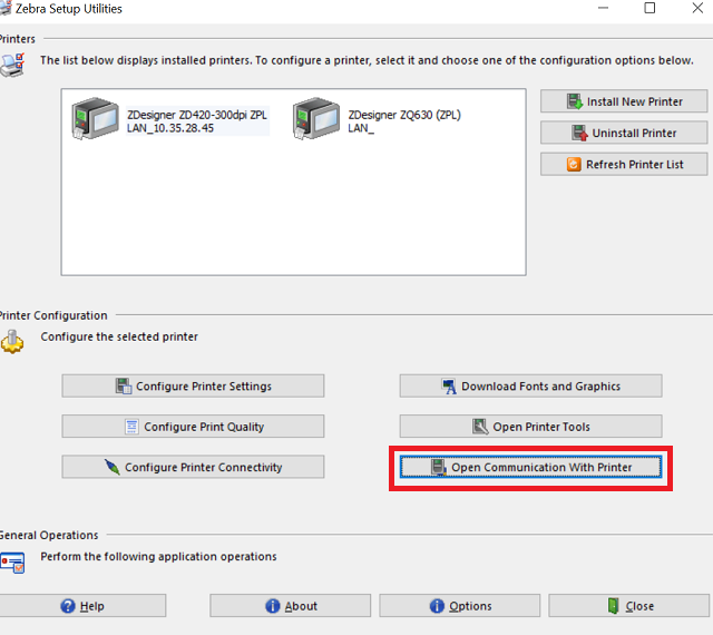 Printer's GUI Showing Gibberish