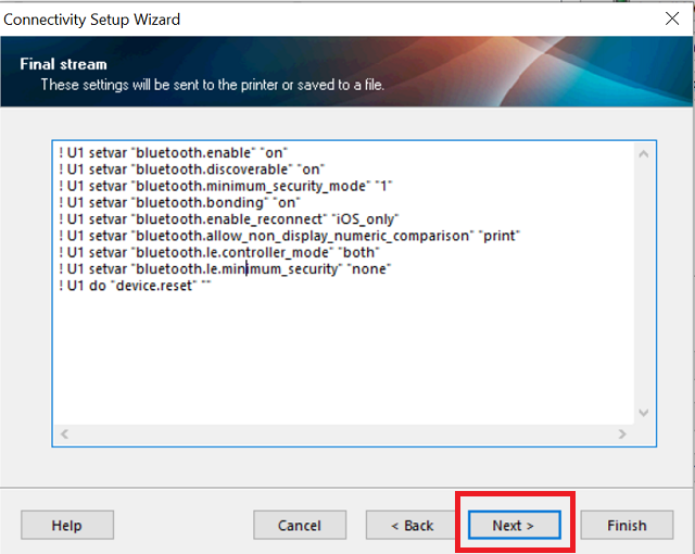 Configure Bluetooth Setup Using the Zebra Setup Utilities
