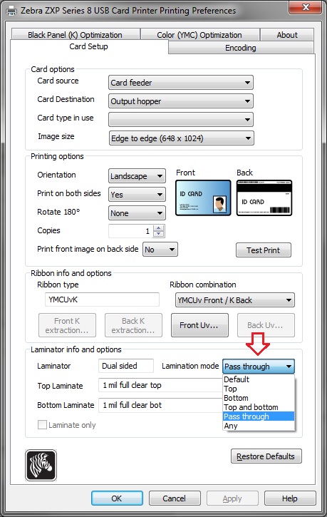 How to Enable or Disable the Lamination Option