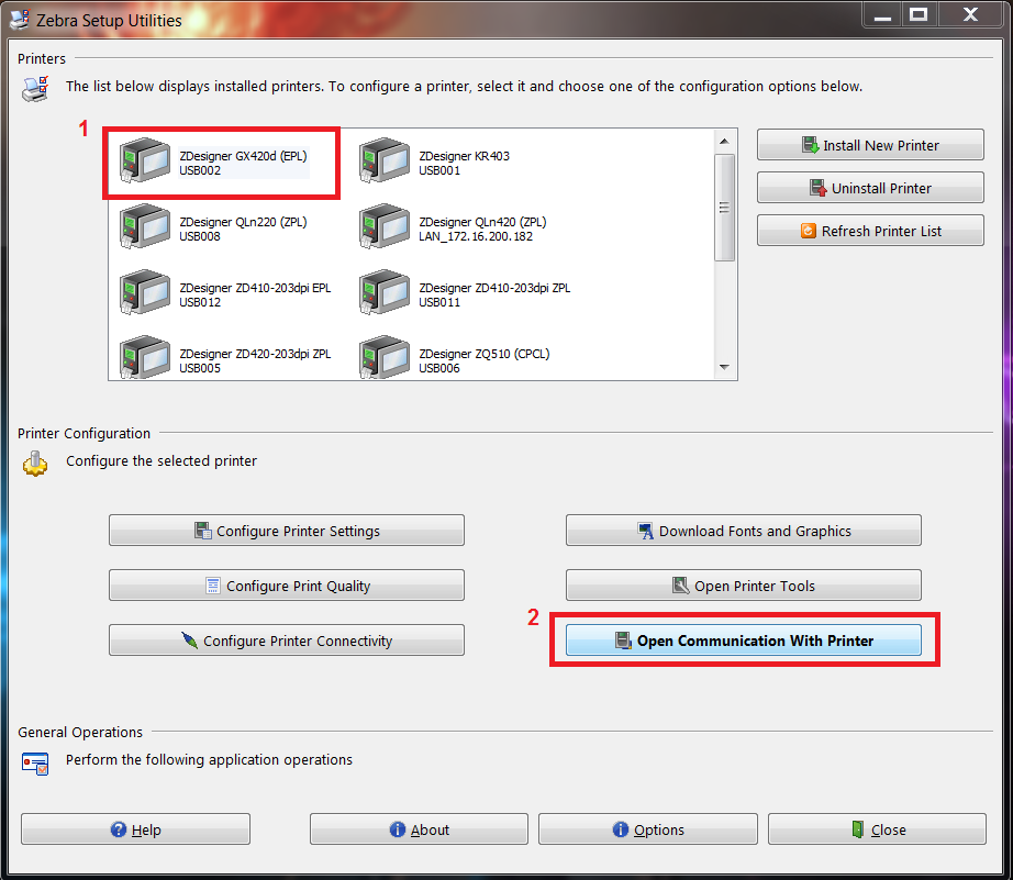 To change the printer language, copy one of the following sets of
