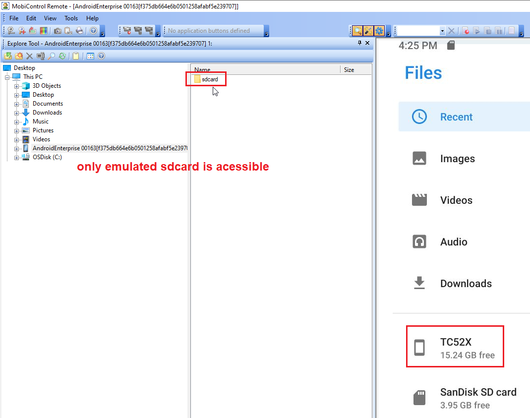 SOTI MobiControl Script to Enable Access to Removal SD Card in Remote