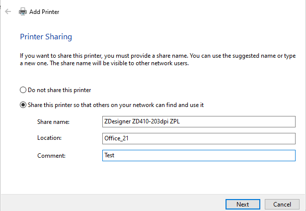 【D-20】オーダー内容確認ページ Configure or Modify Basic ZDesigner Driver Version 10 or Version 8
