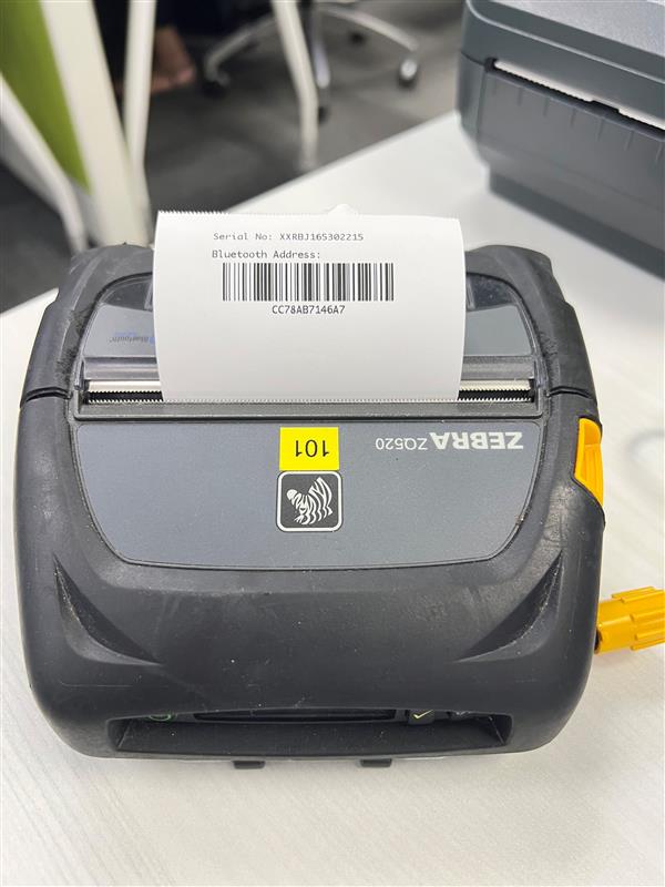 Drucken Sie die BluetoothMACAdresse des Druckers mit FF3.BAT (durch dreimaliges Drücken der
