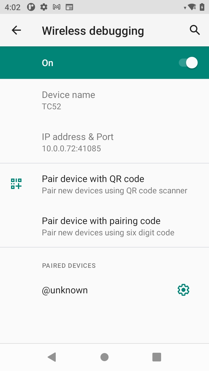 Emparelhamento com um dispositivo Android