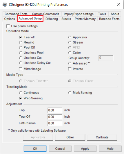 dear_hmd樣確認用ページ 基本的な ZDesigner ドライバー バージョン 5 設定の構成または変更