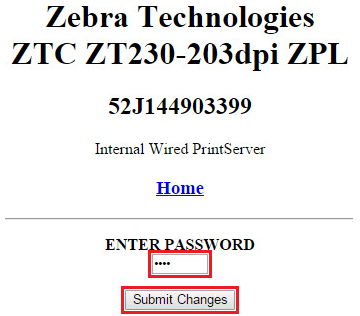 how to change zebra printer ip address