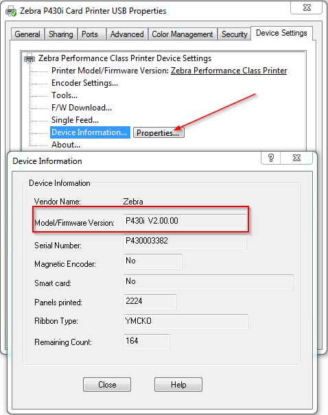Zebra Kart Yazıcılar için Sürücü ve Ürün Yazılımı Sürümünü Kontrol