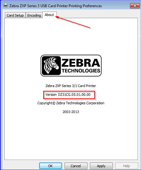 Zebra Kart Yazıcılar için Sürücü ve Ürün Yazılımı Sürümünü Kontrol