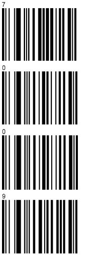 各バーコード スキャン後にタブ キーのサフィックスを送信するように