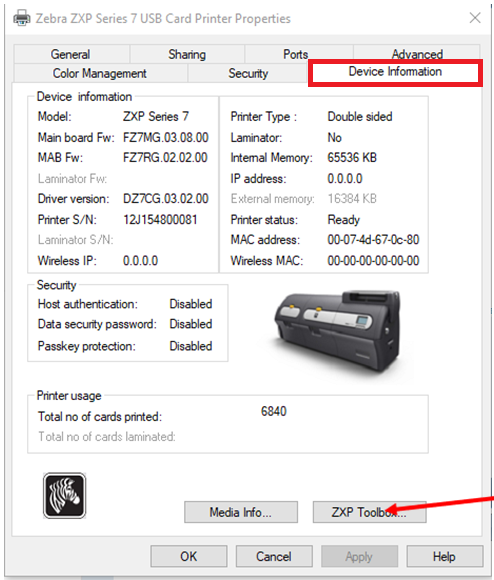 Knowledge: Printing Sample Cards on the ZXP Series 7 Printer Using 