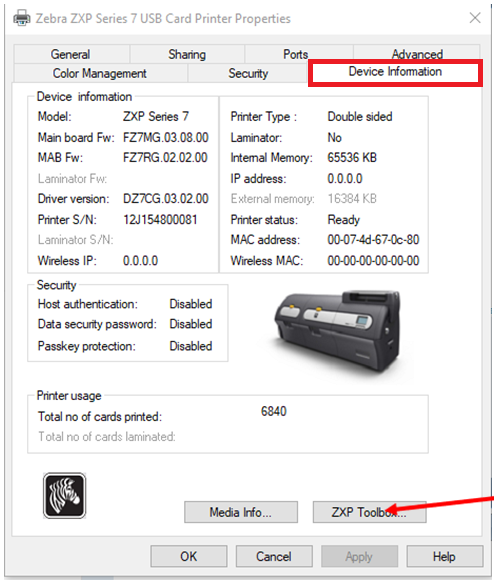 使用ZXP ToolBox 实用程序在ZXP Series 7 打印机上打印样本卡