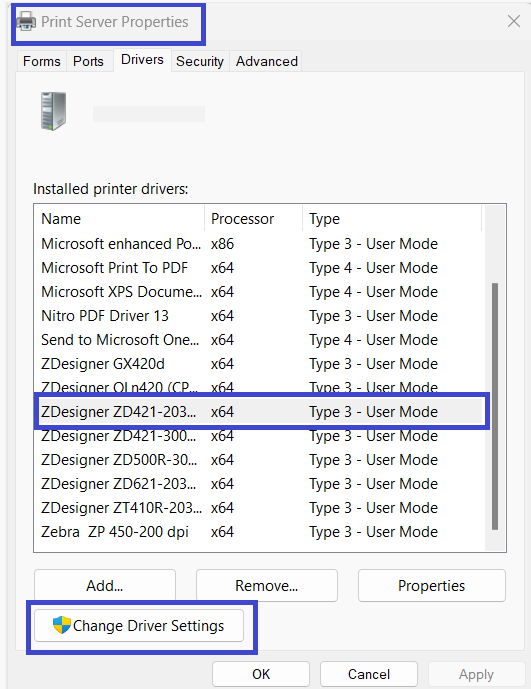 Lock or disable printer driver settings on windows 11 computer