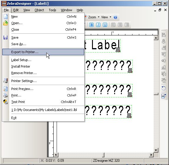 Store Format and Recall for Printing Using ZebraDesigner