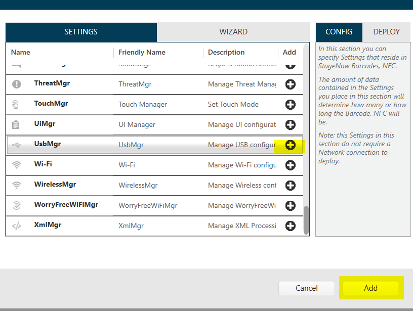 Configure usb preferences using stagenow