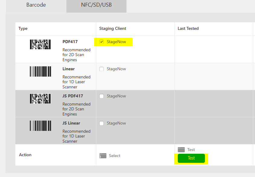 Configure usb preferences using stagenow