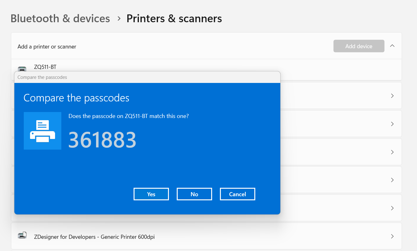 Windows 11 Bluetooth Setup with Zebra Printers