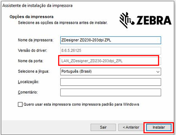 Ativação Do Botão Enviar Para Impressora Nos Utilitários De Configuração Zebra Para Imprimir 8193