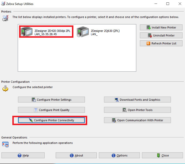 Configurar A Configuração Do Bluetooth Da Impressora Usando Os Utilitários De Configuração Zebra 5618